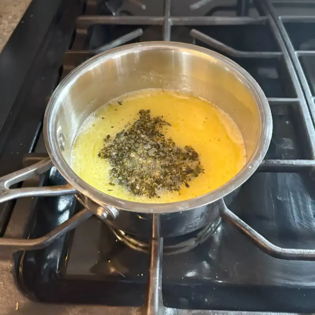 Add weed to melted butter